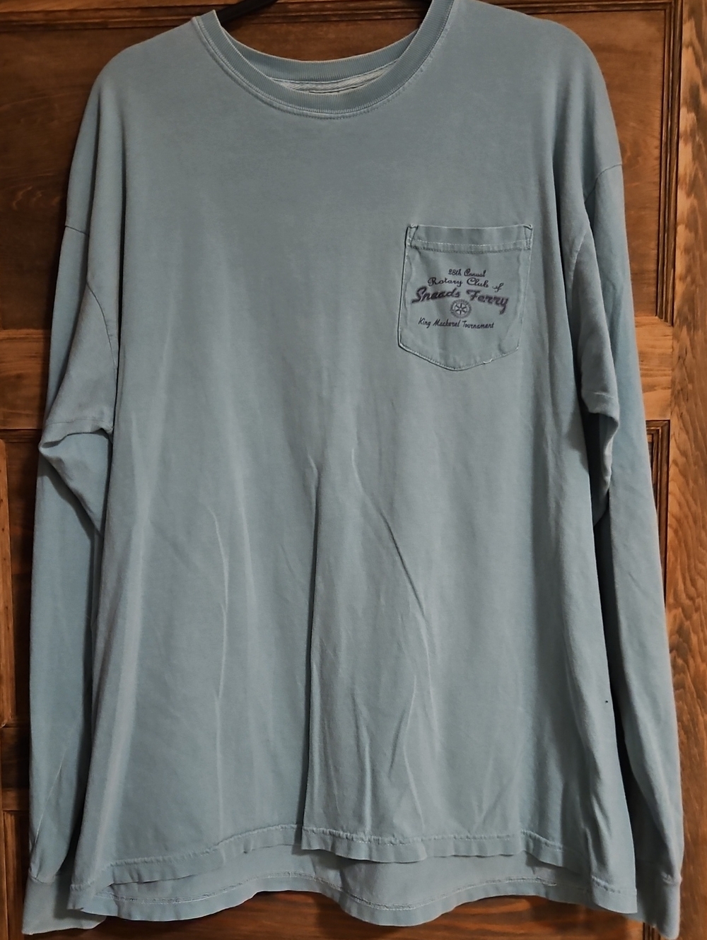 Comfort Colors Long Sleeve Pocket Tee in Dusty Blue